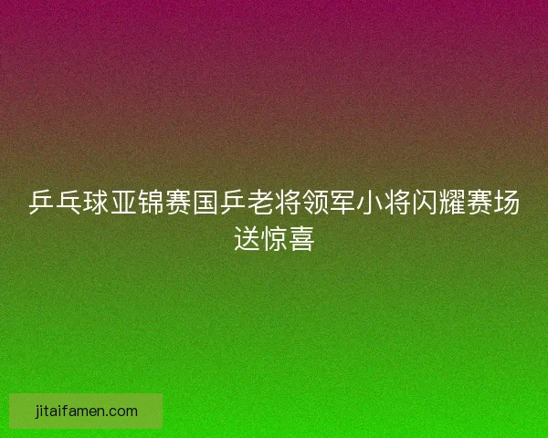 乒乓球亚锦赛国乒老将领军小将闪耀赛场送惊喜
